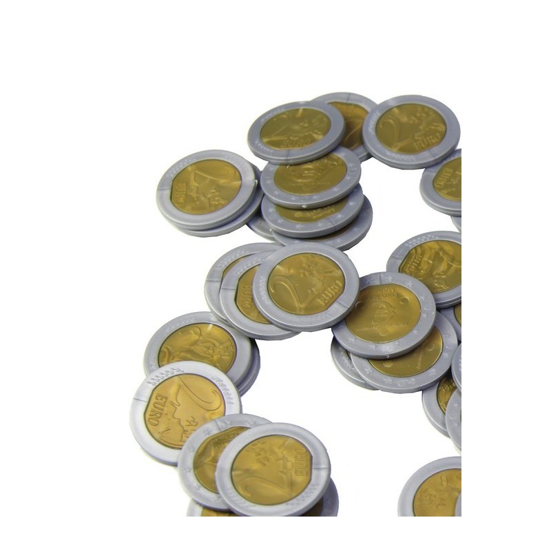 Boîte de rangement en plastique pour pièces de monnaie Euro