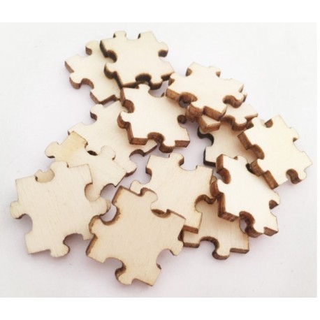 25 pièces de puzzle en bois