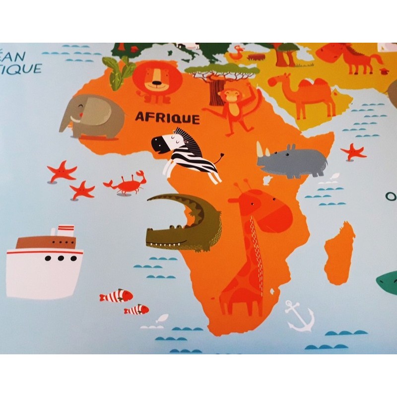 Affiche enfant carte du Monde