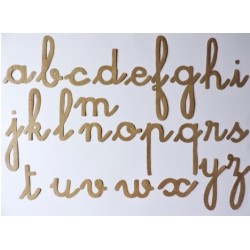 Lettres Cursives avec attaques en bois ou rugueuses