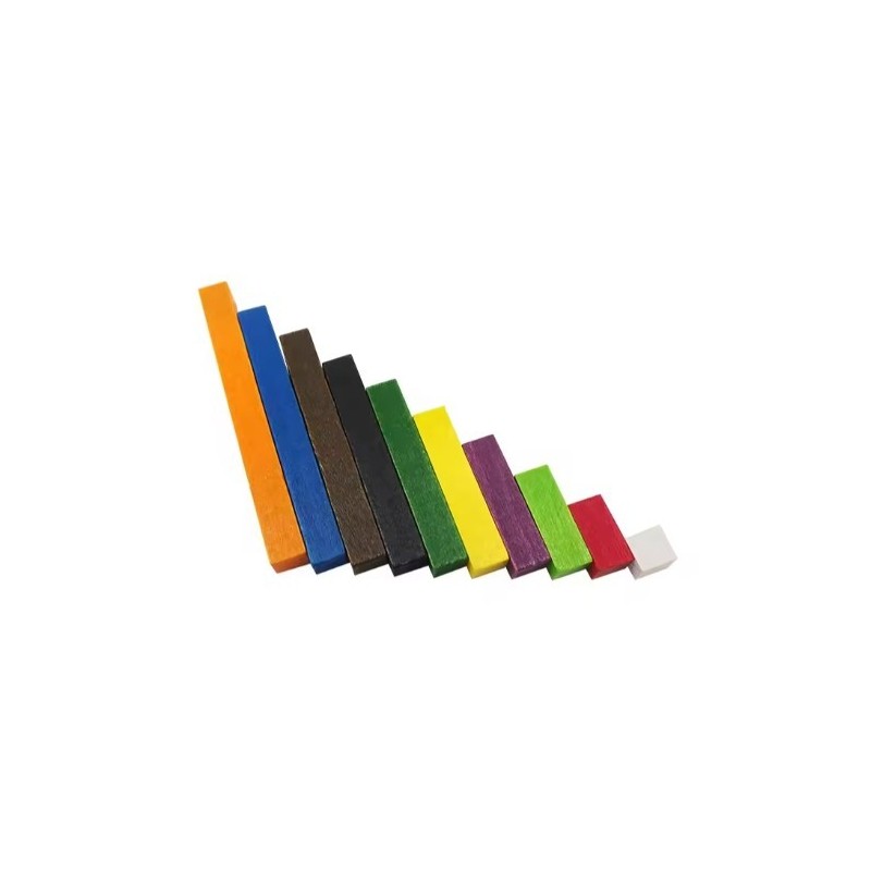 74 Bâtonnets de calcul Cuisenaire en bois