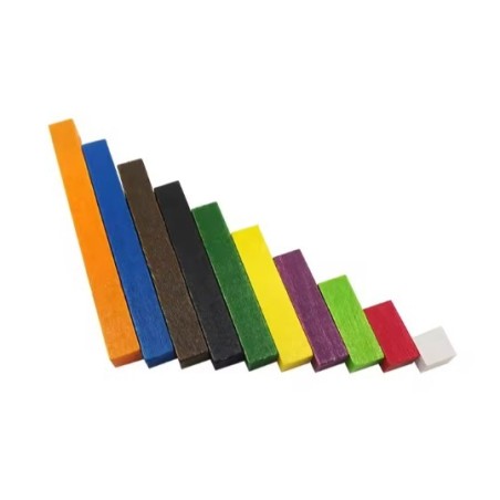 74 Bâtonnets de calcul Cuisenaire en bois