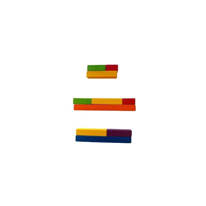 74 Bâtonnets de calcul Cuisenaire en bois