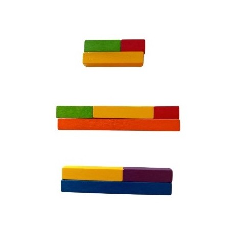 74 Bâtonnets de calcul Cuisenaire en bois