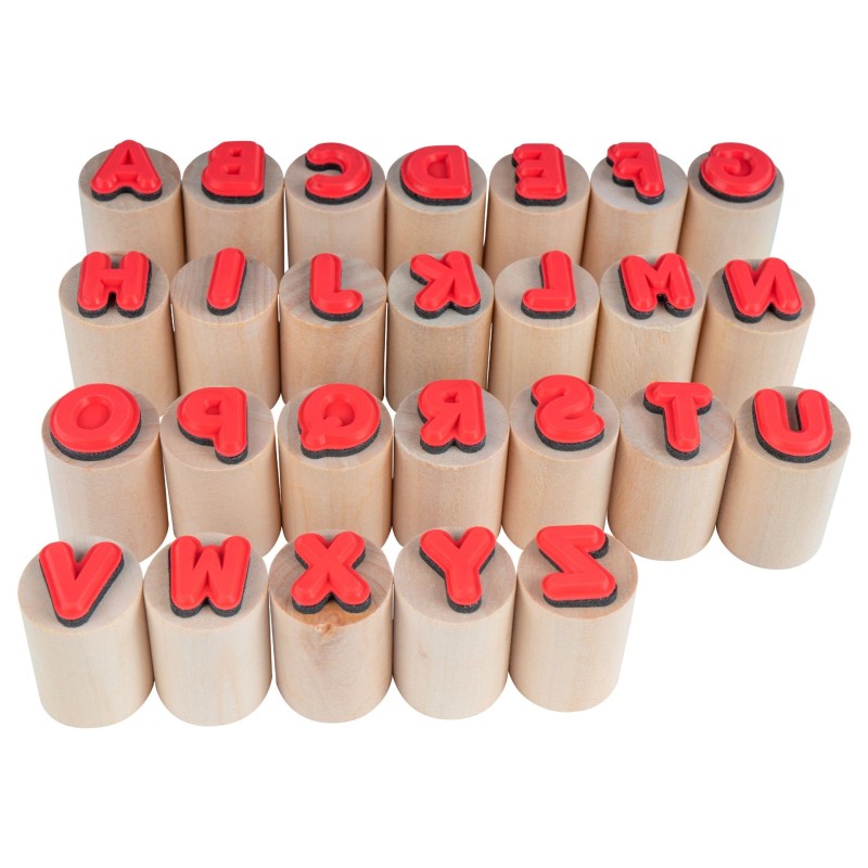 26 tampons Alphabet Capitales d'imprimerie