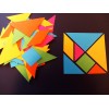 Tangrams en papier : Lot de 10 tangrams colorés en papier