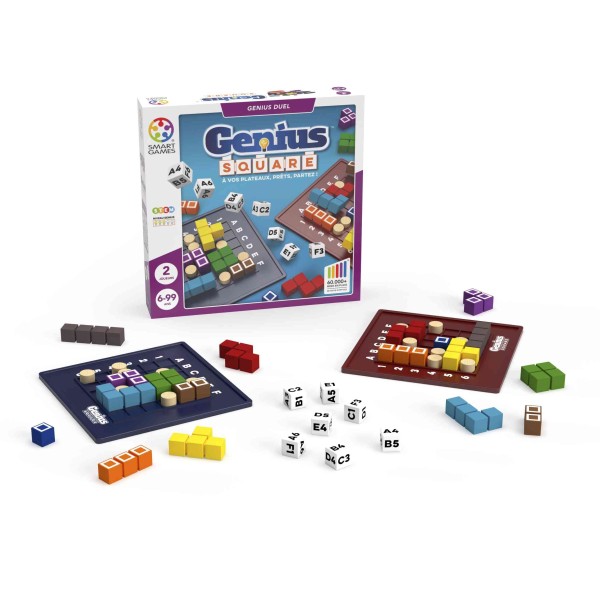 Genius Square,   Lancez les dés et complétez rapidement votre plateau.