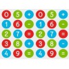 Gommettes Chiffres et signes multicolores, 900, pièces, 2 cm